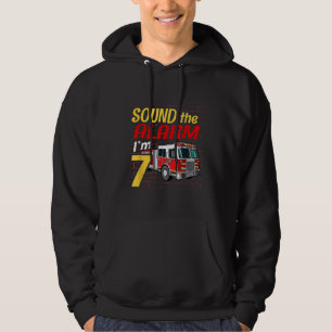 Kid Fire Truck 7th Birthday Party Gift Firefighter Hoodie