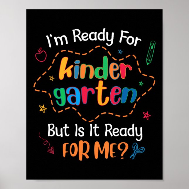 Kid First Day Of Kindergarten Outfit For Boys Back Poster (Front)
