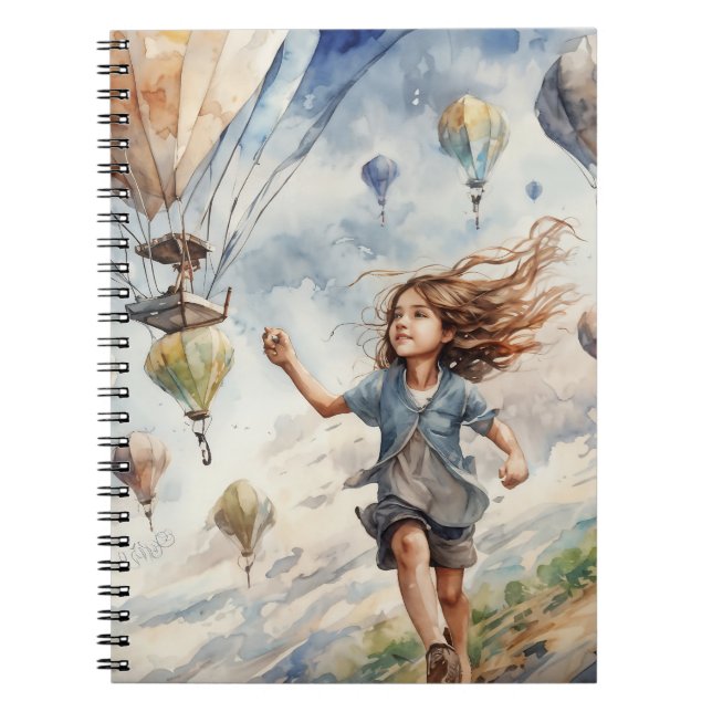 kid flying kites notebook (Front)