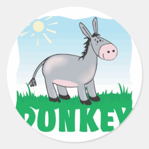 Kid Friendly Donkey Classic Round Sticker