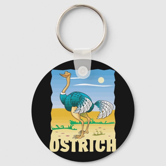 Kid Friendly Ostrich Key Ring (Front)