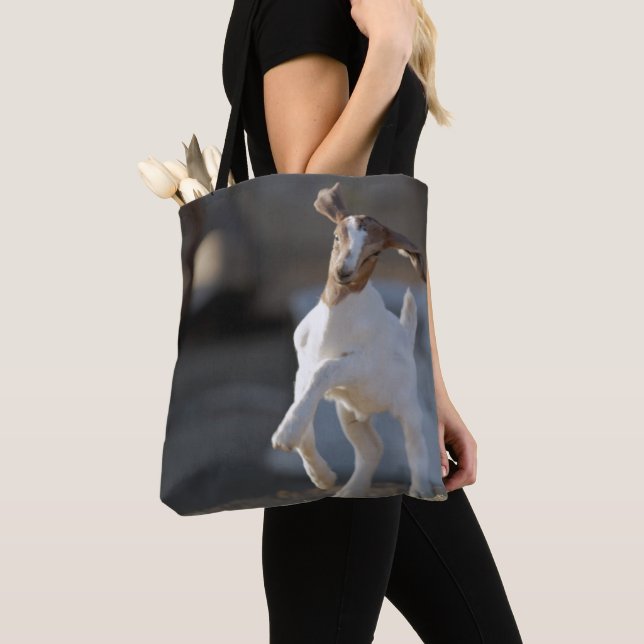Kid Goat Playing Tote Bag (Close Up)