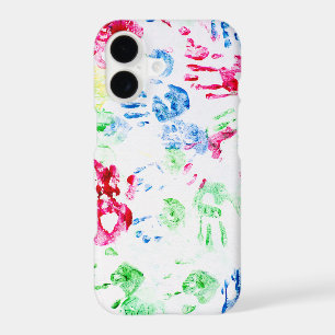 kid hand print paint pattern