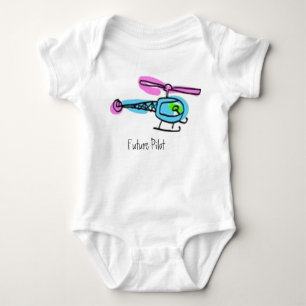 kid helicopter, Future Pilot Baby Bodysuit