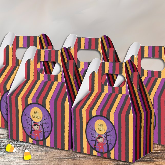 Kid in Devil Costume Colourful Halloween Favour Bo Favour Box (Creator Uploaded)