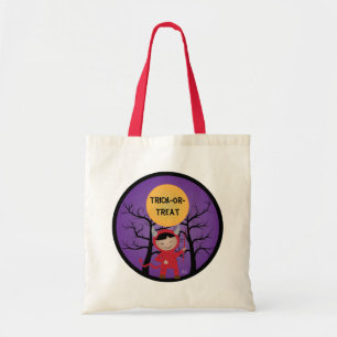 Kid in Devil Costume Trick-or-Treat Bag