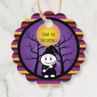 Kid in Grim Costume Halloween Favour Tags