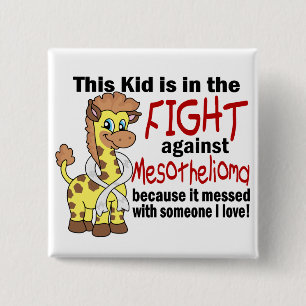Kid In The Fight Against Mesothelioma 15 Cm Square Badge