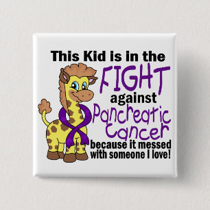 Kid In The Fight Against Pancreatic Cancer 15 Cm Square Badge