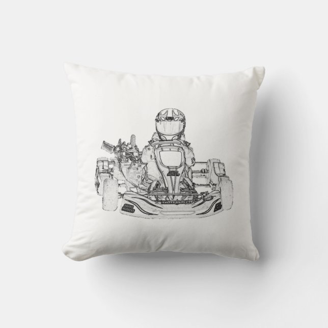 Kid Kart/Chequered Flag Pillow (Front)
