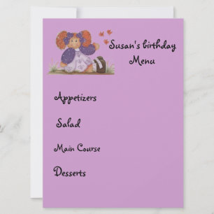 kid menu invitation