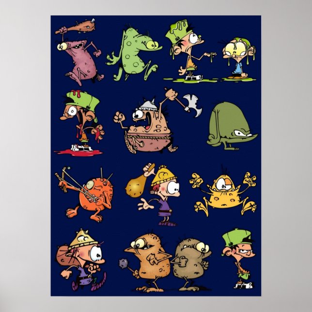 Kid Paddle Characters  Blue Poster (Front)