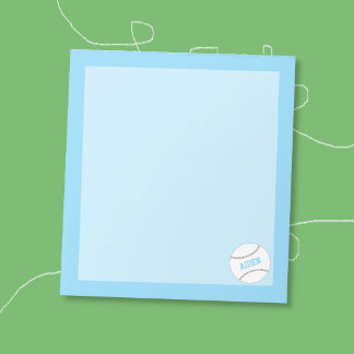 Kid Personalised Baseball Blue Notepad