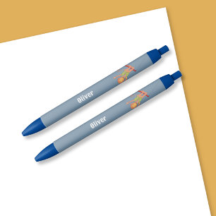 Kid Personalised Blue Pen with Monkey