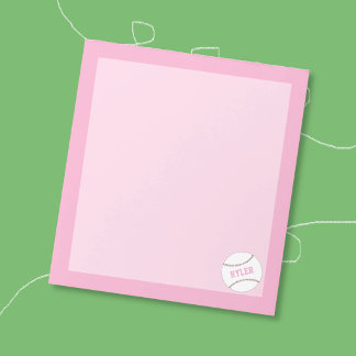 Kid Personalised Softball Pink Notepad