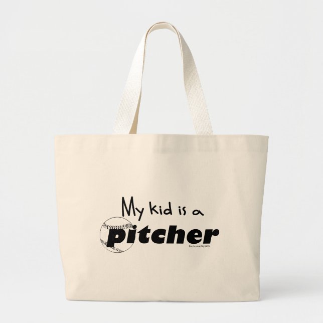 Kid Pitcher Large Tote Bag (Front)