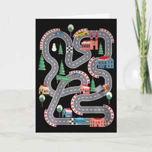 Kid Play Cars On Dad Ck Race Track Mat Father's Da Card