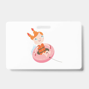 kid play in beach ID badge