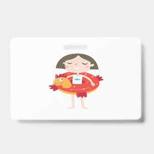 kid play in beach ID badge