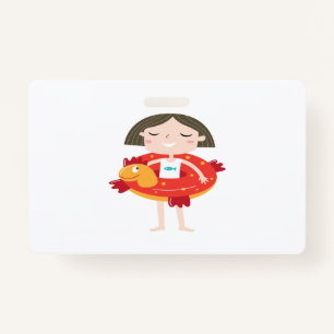 kid play in beach ID badge