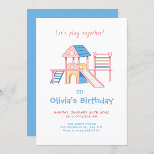 Kid playground birthday invitation