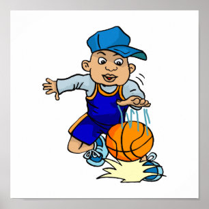 Kid playing Ball Poster