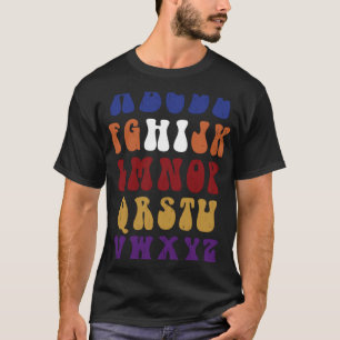 Kid s Alphabet Hi Retro ABC s for Boys Girls Hips T-Shirt
