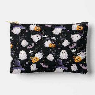 Kid’s Black & Purple Illustrated Ghost  Accessory Pouch