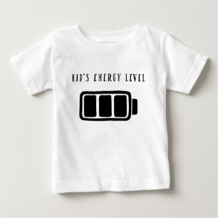 Kid’s Energy Level Funny Battery Graphic T-Shirt