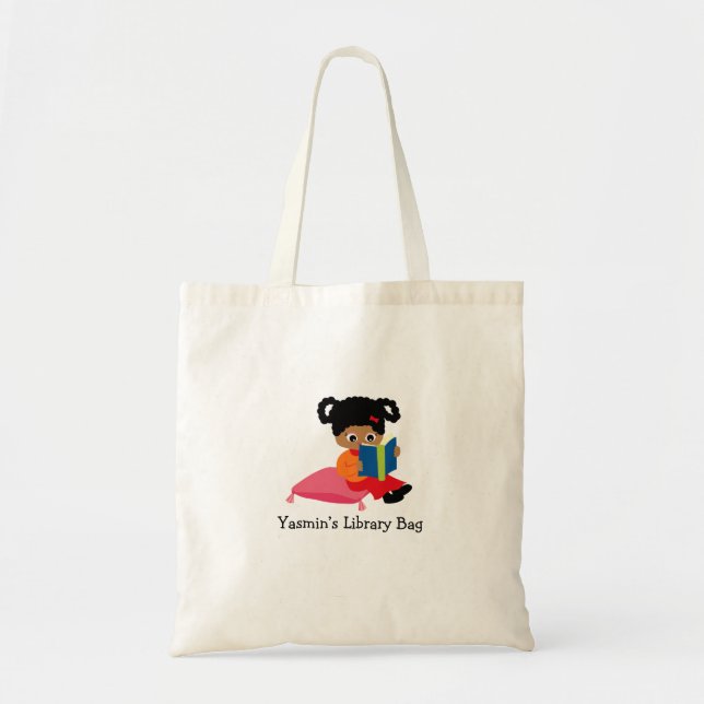 Kid’s Name Library Book Bag African American Girl (Front)
