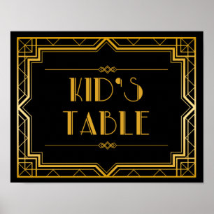 Kid’s Table Wedding Sign   Gatsby Art Deco
