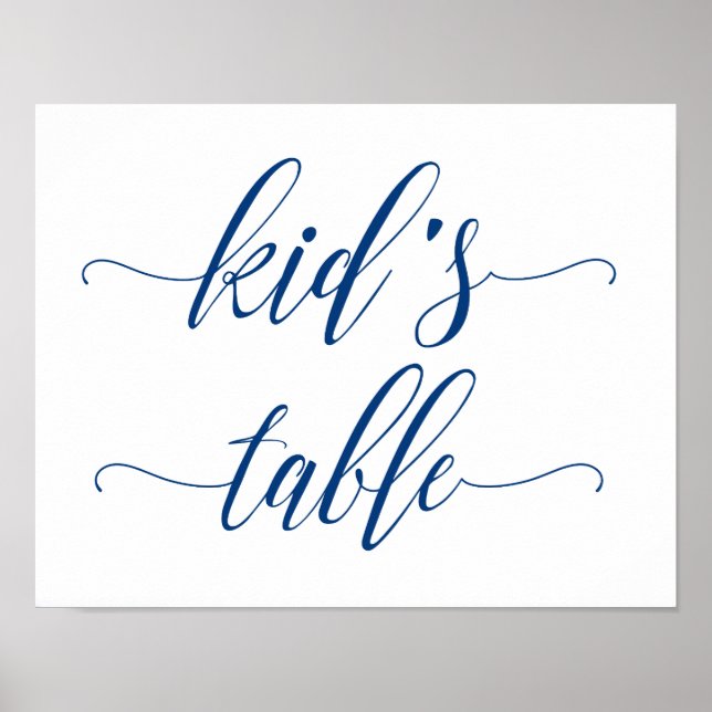 Kid’s Table Wedding Sign in Navy Blue (Front)