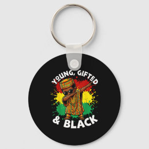 Kid Shirt Dabbing African Toddler Young Gifted Key Ring