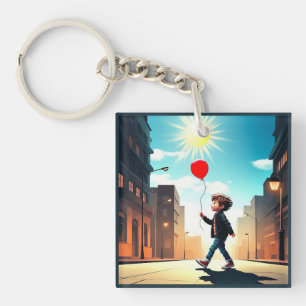 " KID STROLLING INTO SUNSHINE " KEY RING