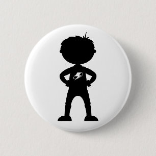 Kid Superhero Silhouette Badge