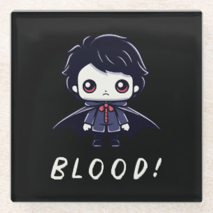  Kid Vampire Glass Coaster