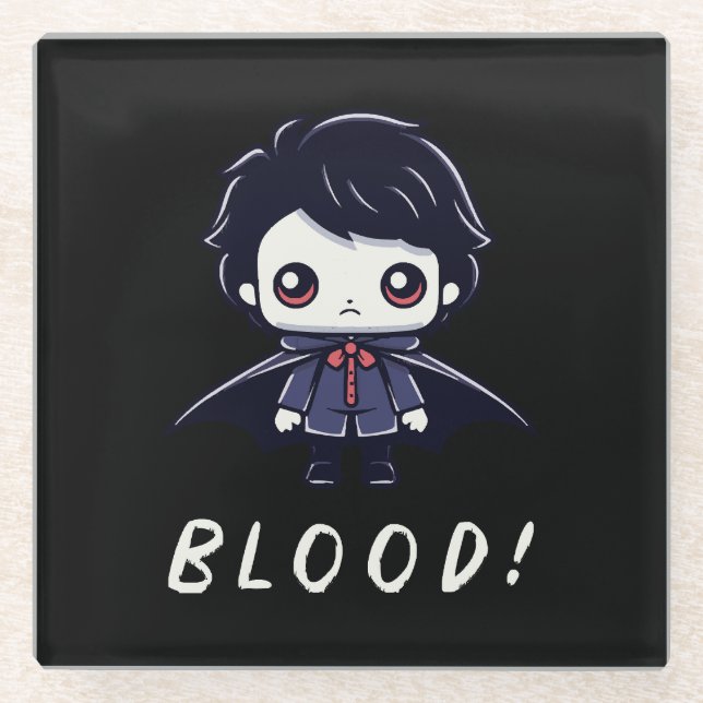  Kid Vampire Glass Coaster (Front)