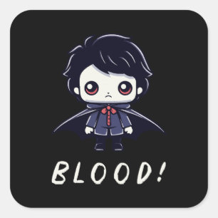 Kid Vampire Square Sticker