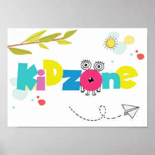 Kid zone sign poster