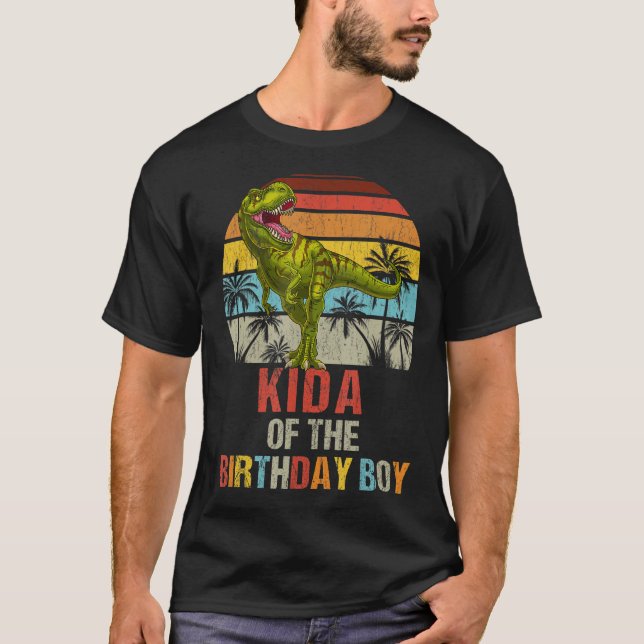 Kida Dinosaur Of The Birthday Boy Matching Family T-Shirt (Front)