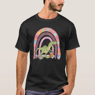 Kidasaurus Happy Easter Rainbow T Rex Dino Bunny R T-Shirt