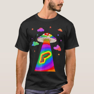 Kidcore Aesthetic Alien UFO Abduction Mushroom Cot T-Shirt