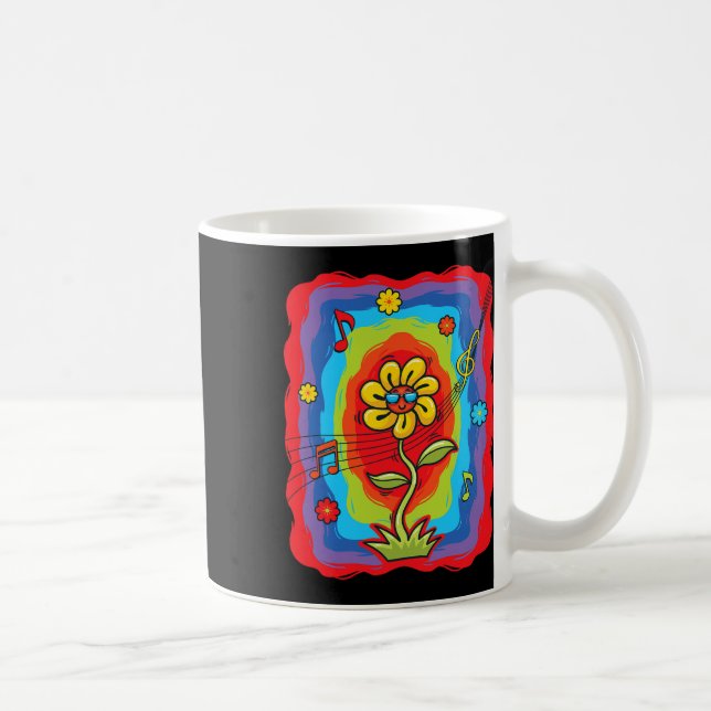 Kidcore Aesthetic Dancing Sunflower Lover Retro 80 Coffee Mug (Right)