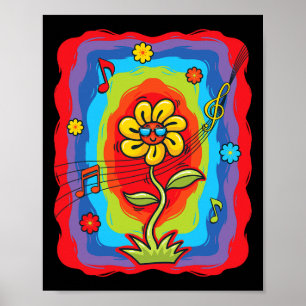 Kidcore Aesthetic Dancing Sunflower Lover Retro 80 Poster