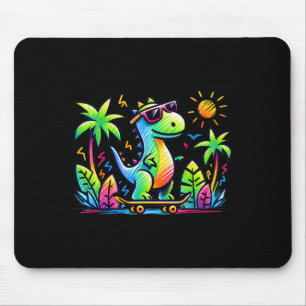 Kidcore Aesthetic Dinosaur Skateboarding Doodle Al Mouse Mat