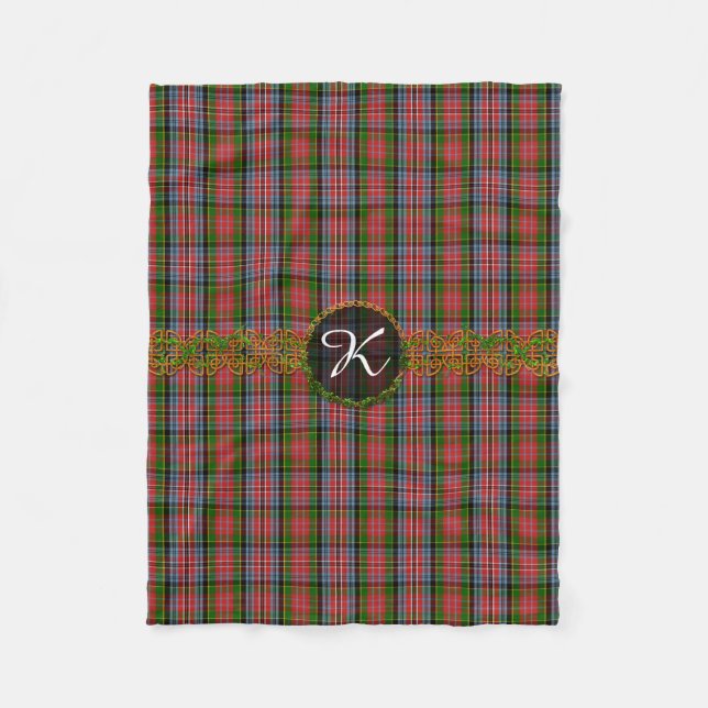 Kidd Tartan And Monogram Fleece Blanket (Front)