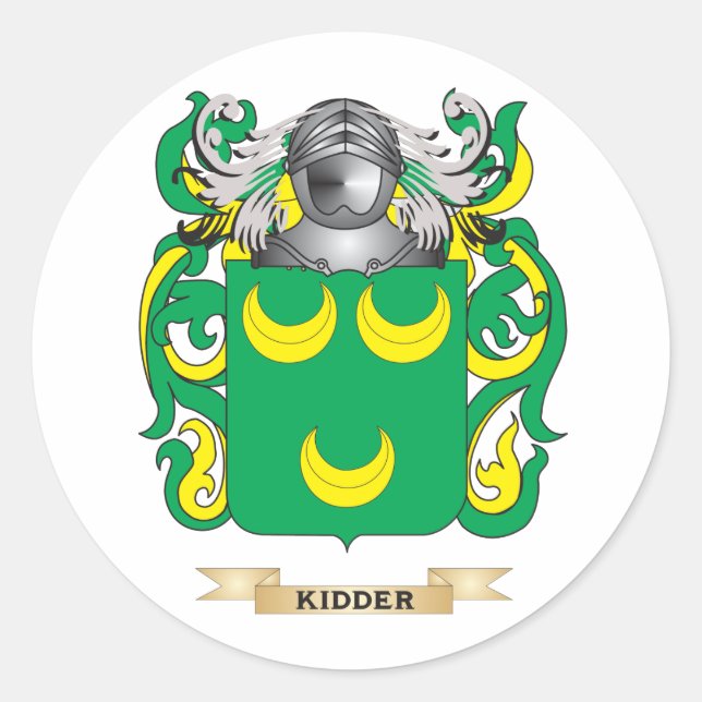 Kidder Coat of Arms (Family Crest) Classic Round Sticker (Front)