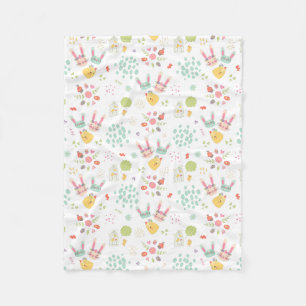 Kiddie Easter Bunny Pattern Fleece Blanket
