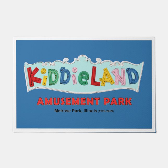 Kiddieland Melrose Park, IL, Text Sign Doormat (Front)