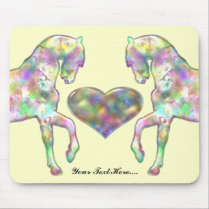 Kiddies Horse and Love Heart Mouse Mat